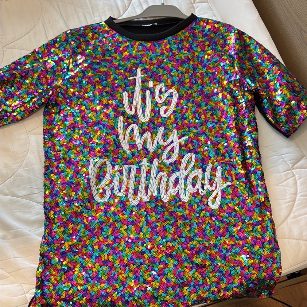 Colorful Sequin Birthday T-Shirt